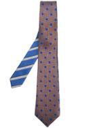 Canali Striped And Dots Tie - Blue