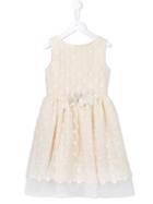 Charabia Polka Dot Appliqué Dress, Girl's, Size: 10 Yrs, White