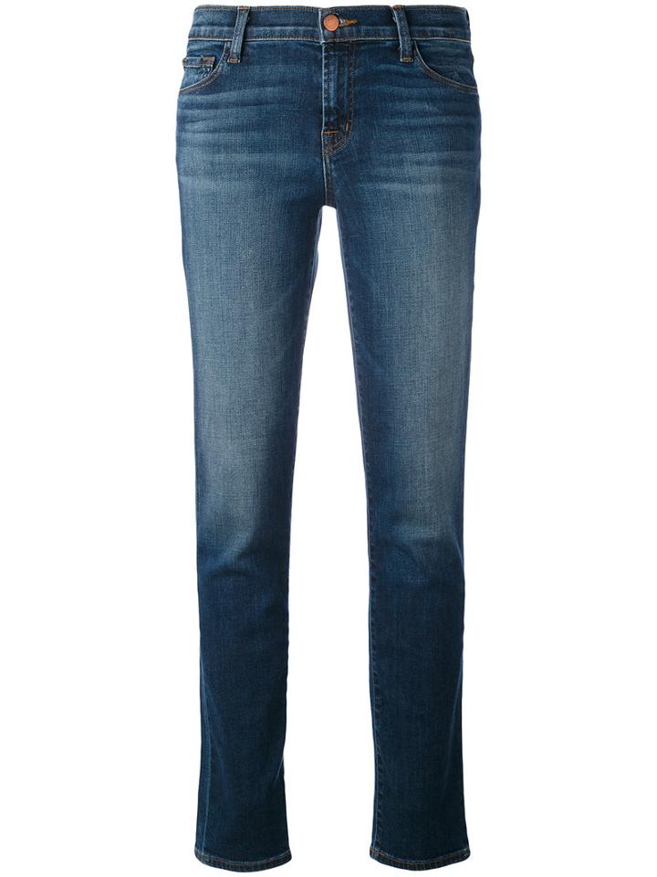 J Brand - Faded Straight Jeans - Women - Cotton/polyurethane - 27, Blue, Cotton/polyurethane