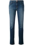 J Brand - Faded Straight Jeans - Women - Cotton/polyurethane - 27, Blue, Cotton/polyurethane