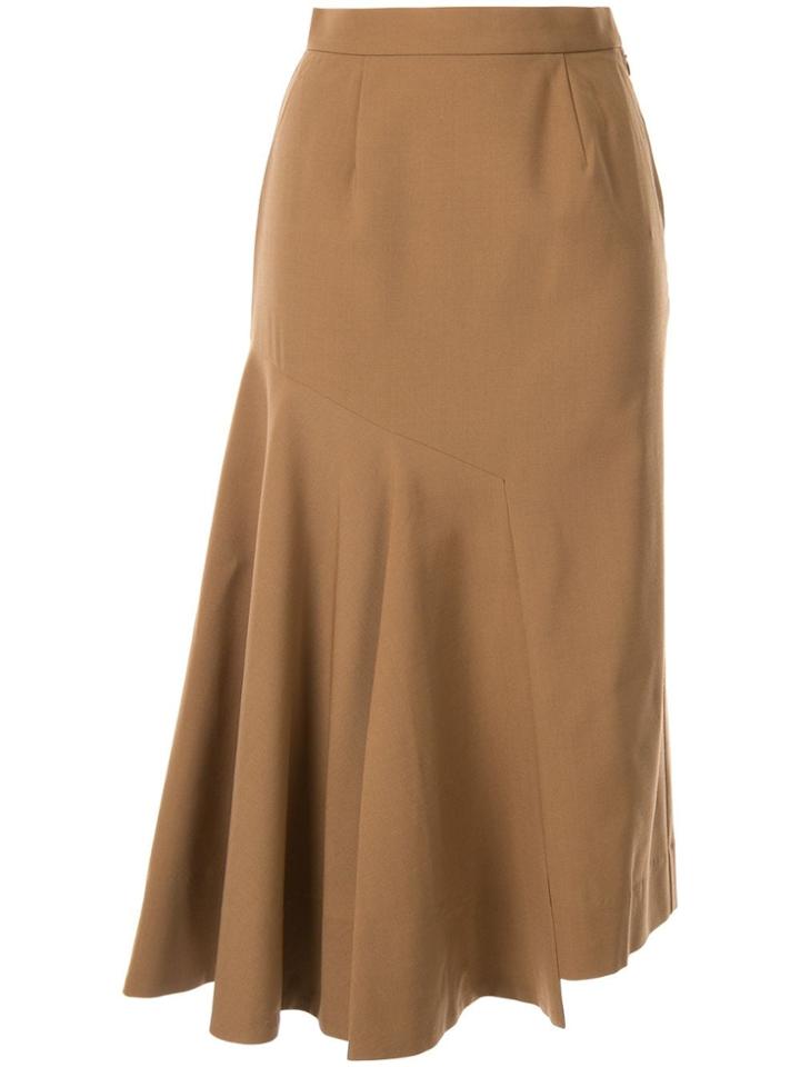 Le Ciel Bleu Asymmetric Flare Skirt - Brown
