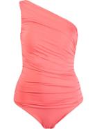 Brigitte One Shoulder Draped Swimsuit, Women's, Size: P, Yellow/orange, Polyamide/spandex/elastane