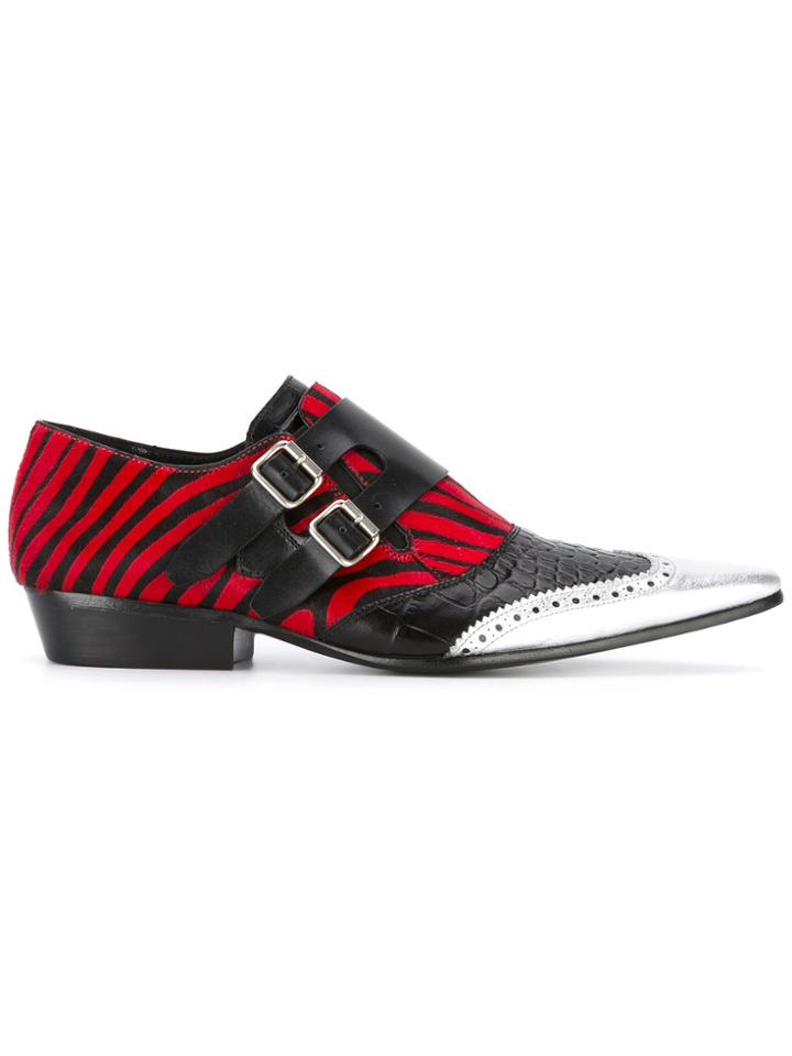 Haider Ackermann Zebra Print Monk Shoes - Black