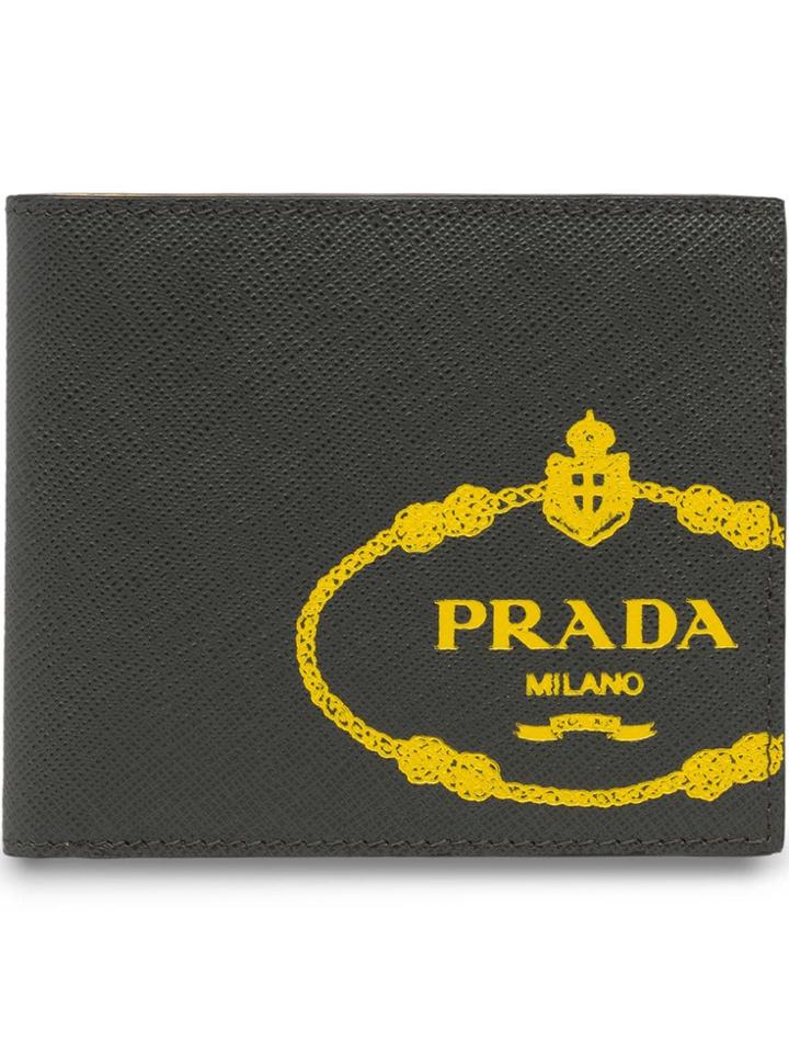 Prada Saffiano Leather Wallet - Grey