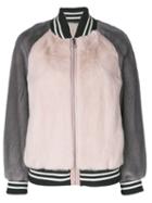 Liska Colour Block Bomber Jacket - Pink