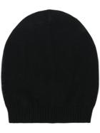 Rick Owens Classic Ribbed Beanie Hat - Black