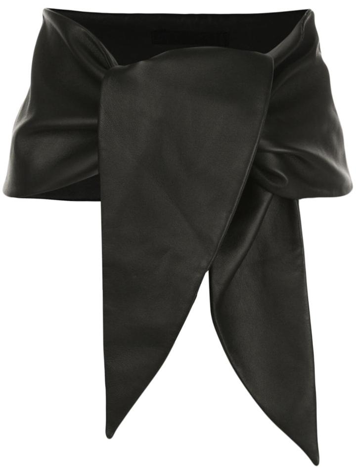 Tibi Large Tie Belt - Black