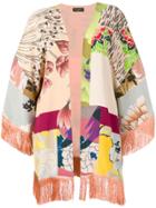 Etro Patchwork Print Fringed Cape - Neutrals