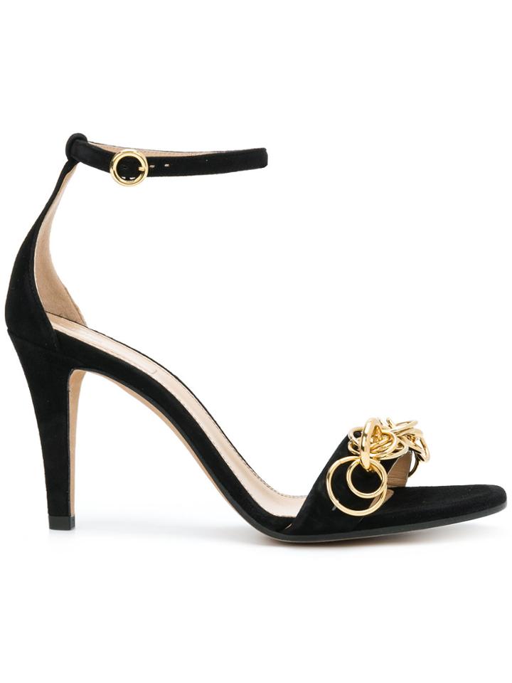 Chloé Chain Embellished Sandals - Black