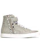 Pierre Hardy Les Baskets Hi-top Sneakers, Men's, Size: 43, Grey, Leather/rubber/metal Other