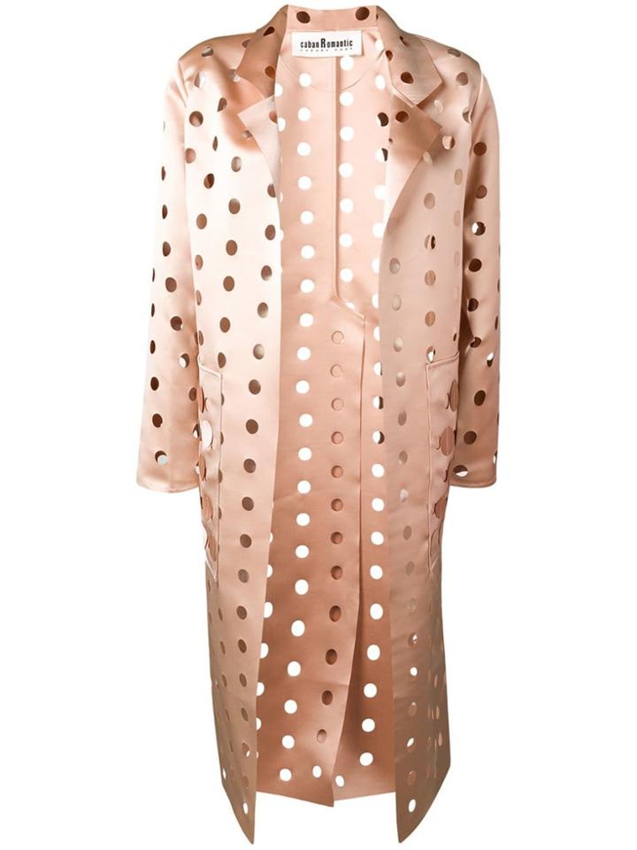 Caban Romantic Cut Polka Dot Coat - Neutrals