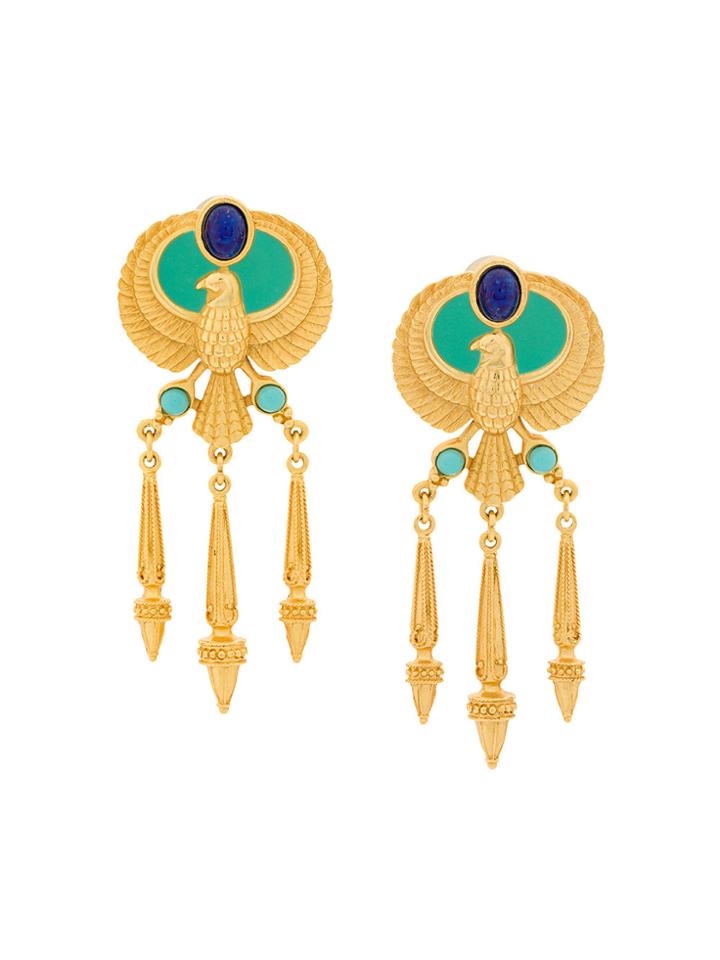 Susan Caplan Vintage 1990s Vintage Elizabeth Taylor Egyptian Earrings