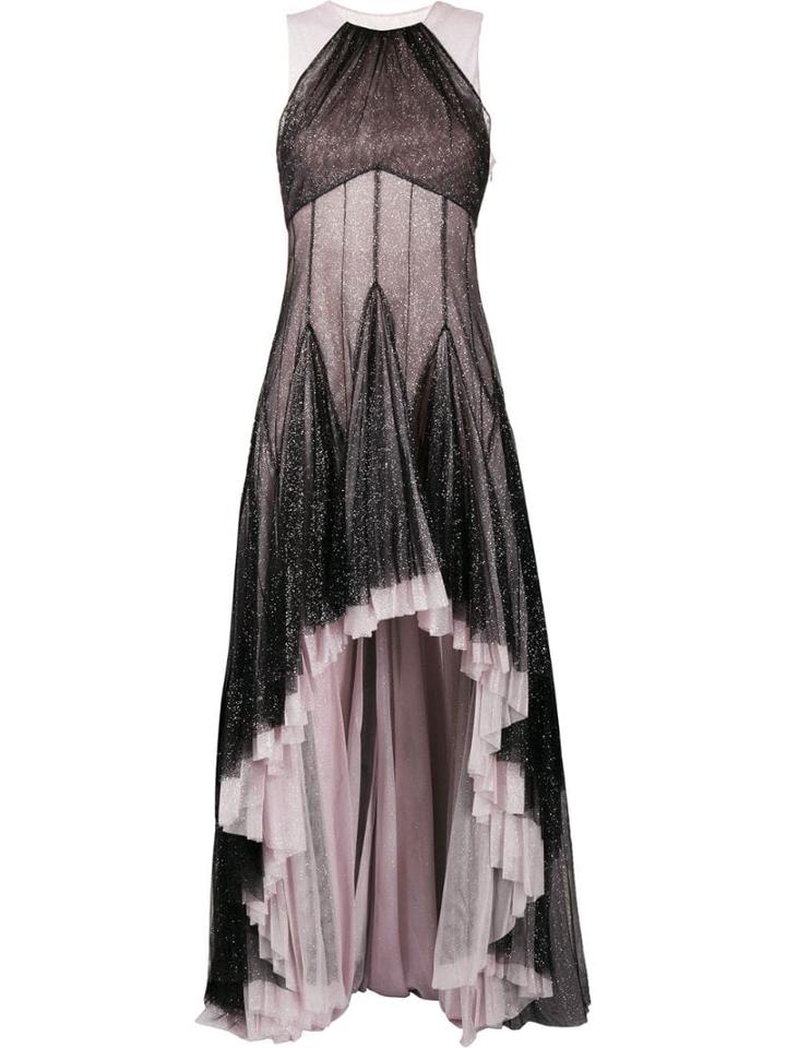 Philosophy Di Lorenzo Serafini Pleated Hem Glitter Gown - Pink