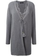 Twin-set Tassel Cardigan, Women's, Size: Large, Grey, Polyamide/polyester/viscose/wool