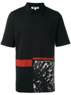 Mcq Alexander Mcqueen Leopard Print Panel Polo Shirt, Men's, Size: Small, Black, Cotton