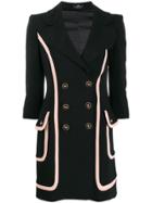 Elisabetta Franchi Fitted Double-breasted Coat - Black
