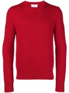 Ami Alexandre Mattiussi Ribbed Crew Neck Sweater - Red