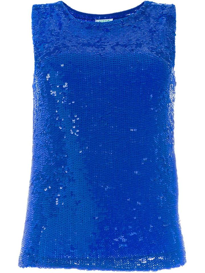 P.a.r.o.s.h. Sequinned Tank, Women's, Size: Xs, Blue, Polyamide/spandex/elastane/pvc