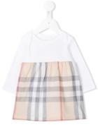 Burberry Kids - Checked Panel Dress - Kids - Cotton - 6 Mth, Red