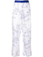 Shanghai Tang Pyjama Pants With Porcelain Bamboo Print - White