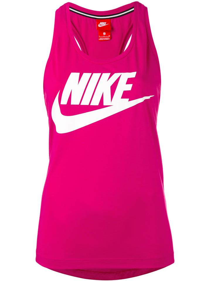 Nike - Logo Print Vest Top - Women - Polyester/modal - L, Pink/purple, Polyester/modal