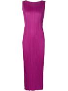 Pleats Please By Issey Miyake Pleated Tank Dress, Women's, Size: 3, Pink/purple, Polyester