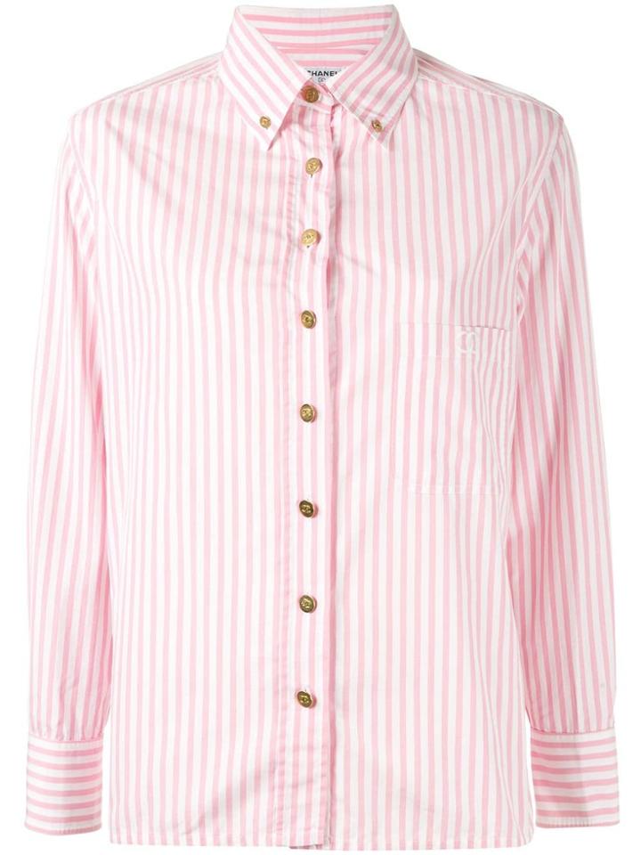Chanel Vintage Striped Shirt - White