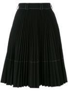 Moncler Pleated Full Skirt, Women's, Size: 40, Black, Polyester/spandex/elastane/viscose