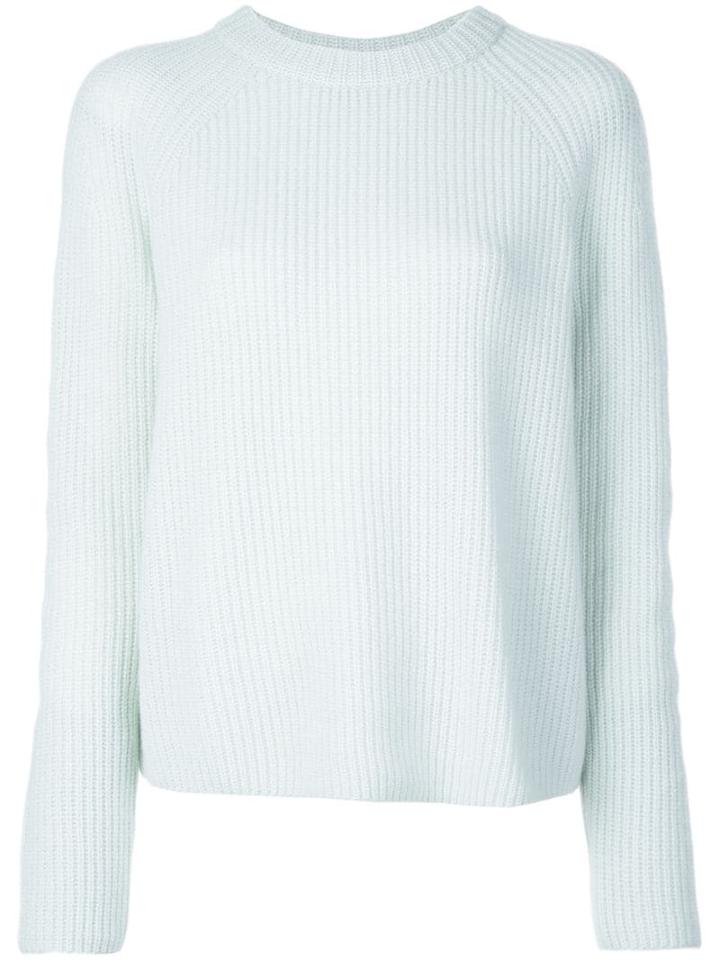 Vince Ribbed Knit Cashmere Sweater - Blue