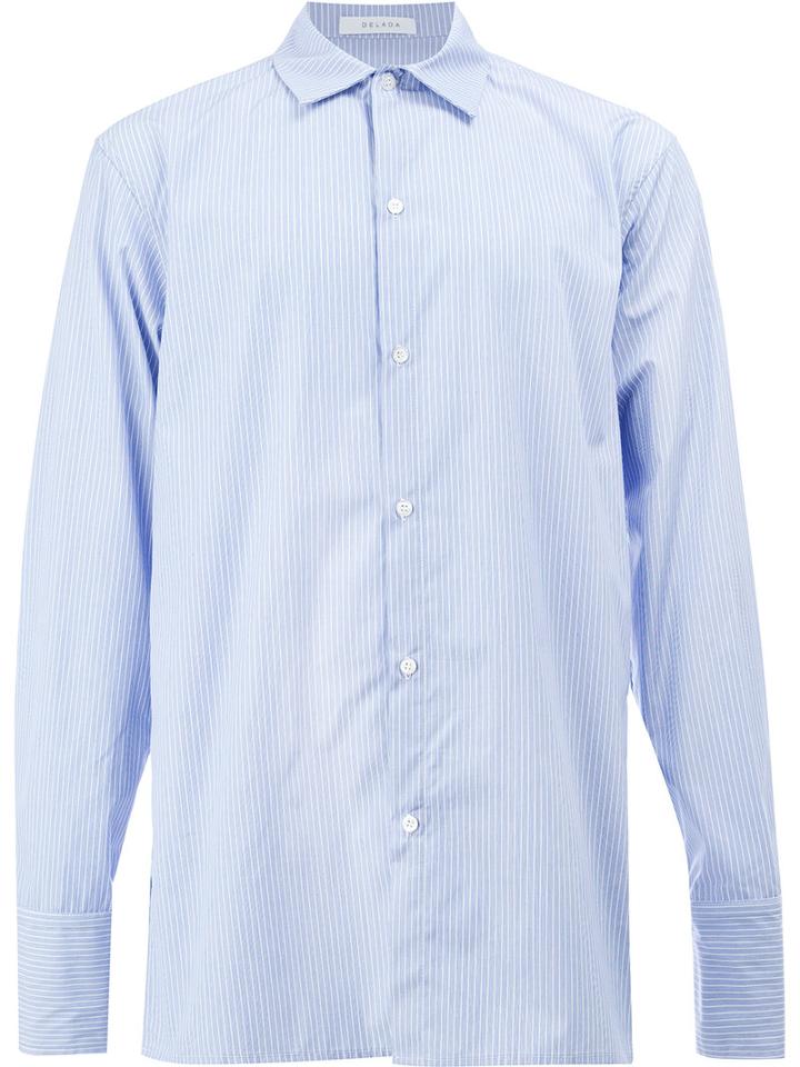 Delada - Striped Layered Strappy Shirt - Men - Cotton - 3, Blue, Cotton