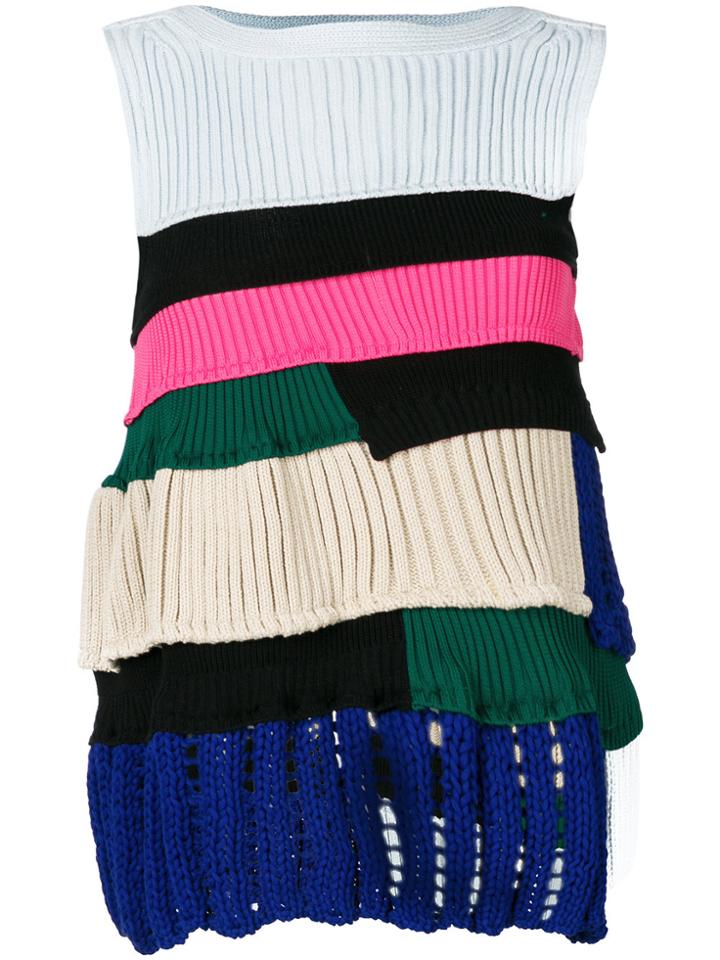 Sacai Layered Ribbed Jumper - Multicolour
