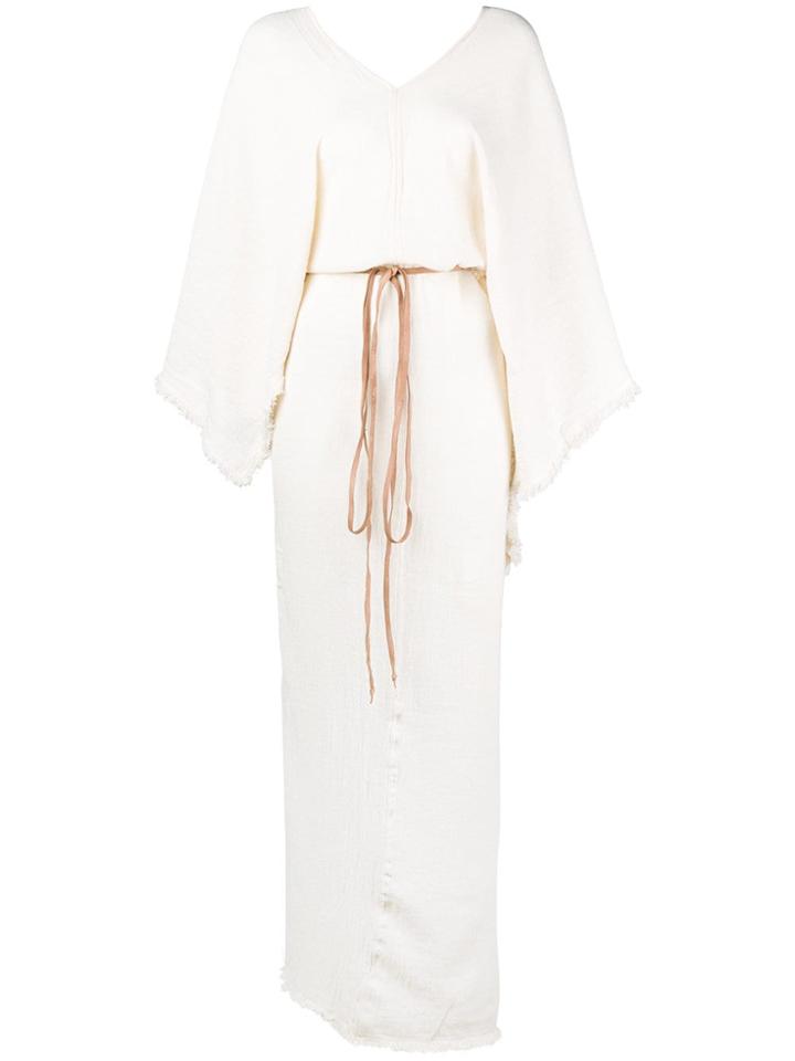 Caravana V-neck Long Sleeve Kaftan - Nude & Neutrals