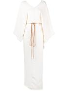 Caravana V-neck Long Sleeve Kaftan - Nude & Neutrals