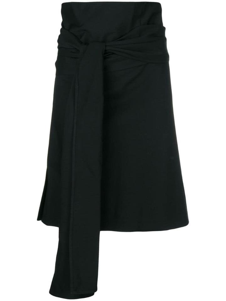 Romeo Gigli Pre-owned Knot Detail Wrapped Skirt - Black