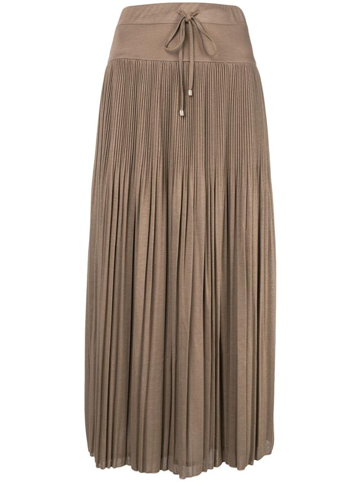 Max Mara Pleated Maxi Skirt - Nude & Neutrals