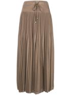 Max Mara Pleated Maxi Skirt - Nude & Neutrals