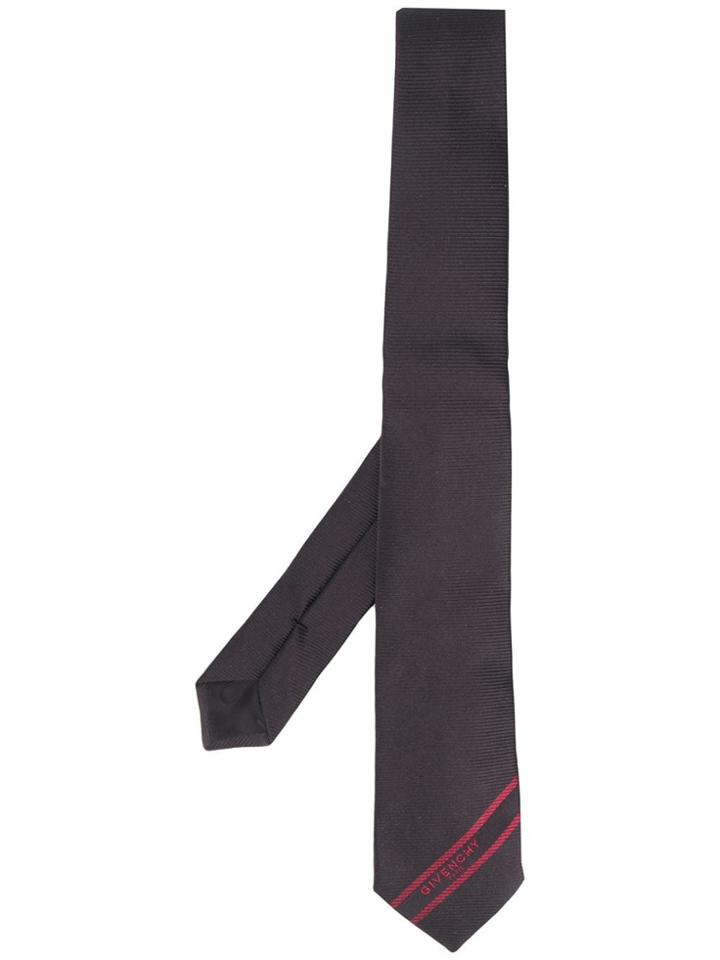 Givenchy Jacquard Logo Tie - Black