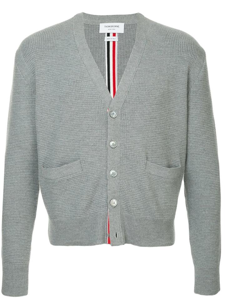Thom Browne Centre-back Stripe Cardigan - Grey