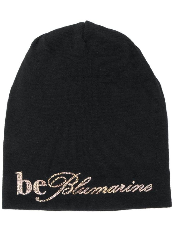 Be Blumarine Logo Beanie Hat - Black