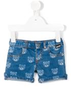 Moschino Kids Teddy Bear Denim Shorts, Infant Girl's, Size: 9-12 Mth, Blue