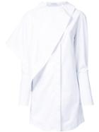 J.w.anderson Drape Neck Longline Shirt, Women's, Size: 6, White, Cotton
