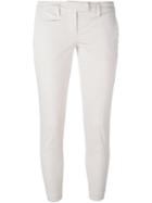 Dondup 'aslan' Cropped Trousers, Women's, Size: 28, Grey, Cotton/spandex/elastane