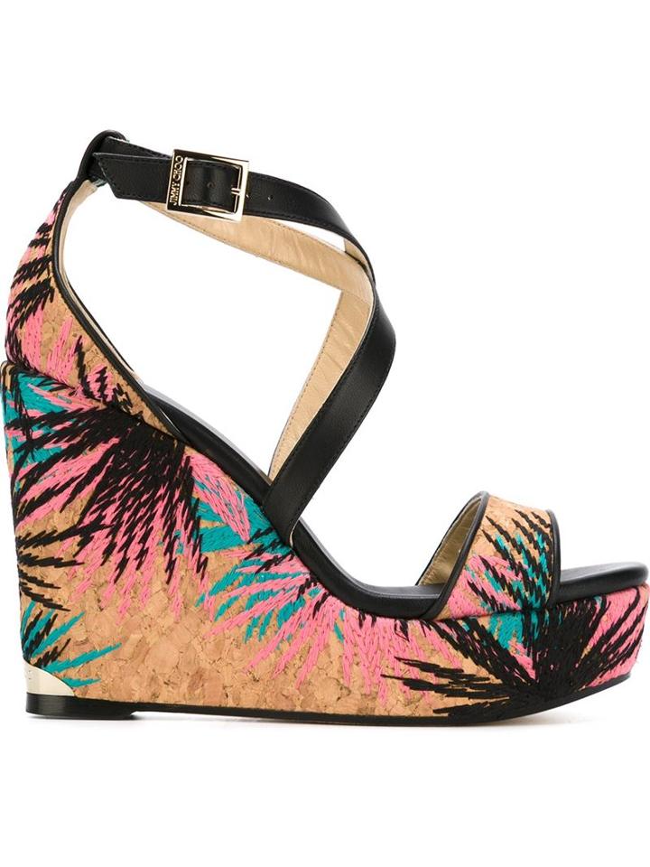 Jimmy Choo Portia Sandals, Women's, Size: 35, Black, Cork/leather