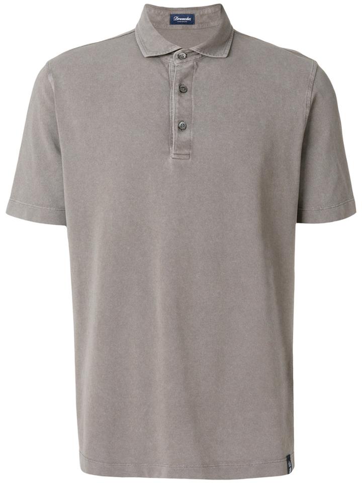 Drumohr Straight Hem Polo Shirt - Grey