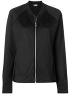 Karl Lagerfeld Pleated Back Sweat Bomber Jacket - Black