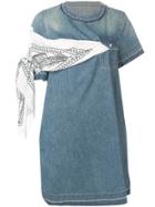 Sacai Bandana Appliqué Denim Dress - Blue
