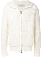 Maison Flaneur Knit Hooded Cardigan - White