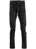 Philipp Plein Camouflage Slim-fit Jeans - Black
