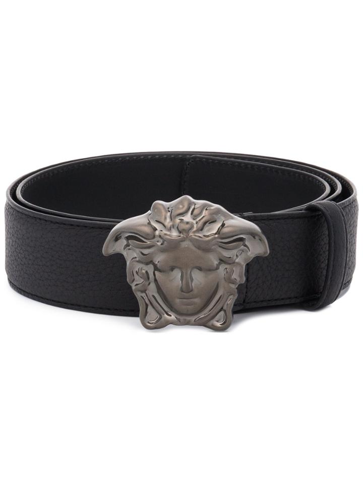 Versace Medusa Metal Buckle Belt - Black