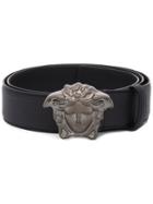 Versace Medusa Metal Buckle Belt - Black